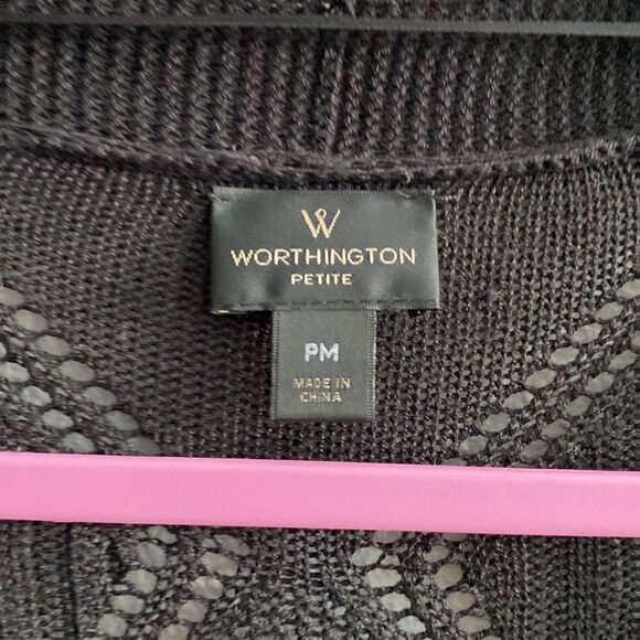 Black lightweight 3/4 sleeve open cardigan- Size MP - Picture 3 of 7